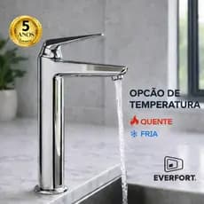 Torneira 304 Inox Banheiro 100% Metal Brilhante Para Cuba Banheiro Lavatório Água Fria/Quente