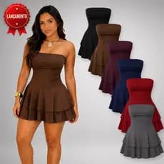 Vestido Curto Feminino Tomara Que Caia Rodado Soltinho Moda Gringa Verao Malha Fria Premium Lindo