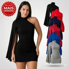 Vestido tubinho Curto Feminino Manga Nula Casual Festa Versátil Elegante Malha Premium Macia