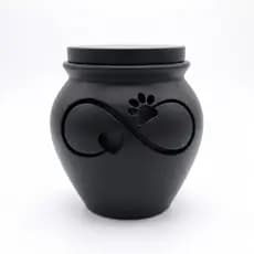 Urna para Cinzas de Pet com Símbolo do Infinito e Patinha para Cão e Gato