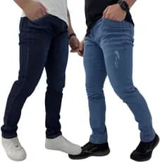 Calça Jeans Masculina Preta,clara,escura e marinho Kit Com 2 Slim Fit Premium Lycra full