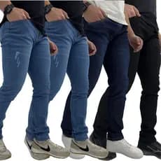 Calça Jeans Masculina Kit Com 4 Slim Fit Premium Lycra full