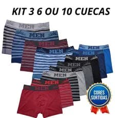 Kit 3 6 ou 10 Cuecas Boxer Masculina Adulto Envio Rapido