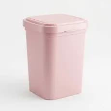 Lixeira organizadora 4,5L retangular +rosa com tampa busculante multiuso +banheiro+ quarto +banheiro