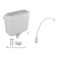 Kit Caixa de Descarga Alta Cordinha 9L Branca Padrão Astra com Engate 40cm e Veda Rosca