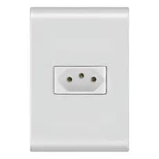 Kit Placa Liz 4x2 Simples + Tomada 10a Tramontina Branco 5 Unidades