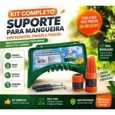 Suporte Mangueira Parede + Engate Rápido | Organize Seu Jardim Sem Bagunça