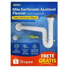 Sifão Sanfonado Ajustável 70cm Flexível Universal Anti Vazamento Fácil Instalação Pia Tanque