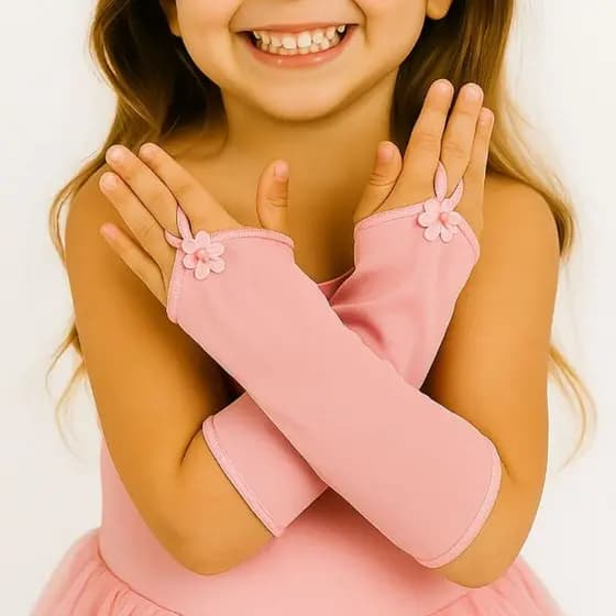 Luvas de Princesa Infantil Fantasia Menina Várias Cores Acessório Daminha