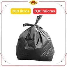 Saco de Lixo 200 Litros 100 Unidades Resistente Uso Doméstico Comercial Limpeza Organização
