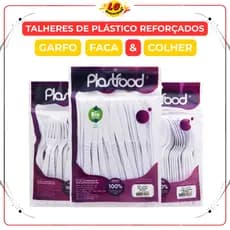 Talheres Descartáveis Reforçados 100und Resistentes Refeição e Sobremesa Plástico Premium