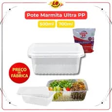 Pote Retangular Marmita Fit Ultra para Delivery e Freezer Resistente BPA Free Tampa Segura Multiuso
