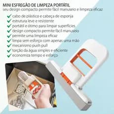 Mini Mop Absorvente Portátil para Pia e Bancada – Rodo Esponja de Limpeza Rápida com Auto-Torção