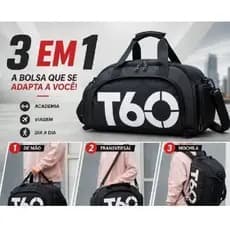 PRETO - T-6 - Bolsa Esportiva Multifuncional Transversal