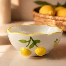 Bowl Limoncello em Porcelana | Pote com Designer de Limão em 3D