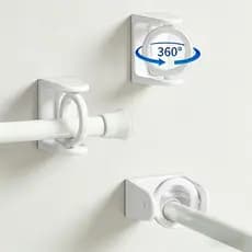 2/4/6/8pcs 360 ° Fixadores De Poste Retráteis Giratórios-Ganchos Adesivos Sem Perfuração Para Hastes De Cortina-GTJ-0031