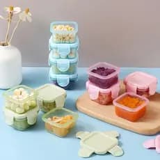Mini Potes para Congelar Papinha c/ Tampa Hermética Porta Leita em pó Frutas para Bebe adultos Kit c/2/4/8/12/16-60ml7
