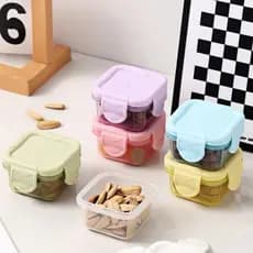Kit Potes Mini Congelar Papinha Tampa Hermética Bebê Freezer Microondas Potinho Ventosa Silicone