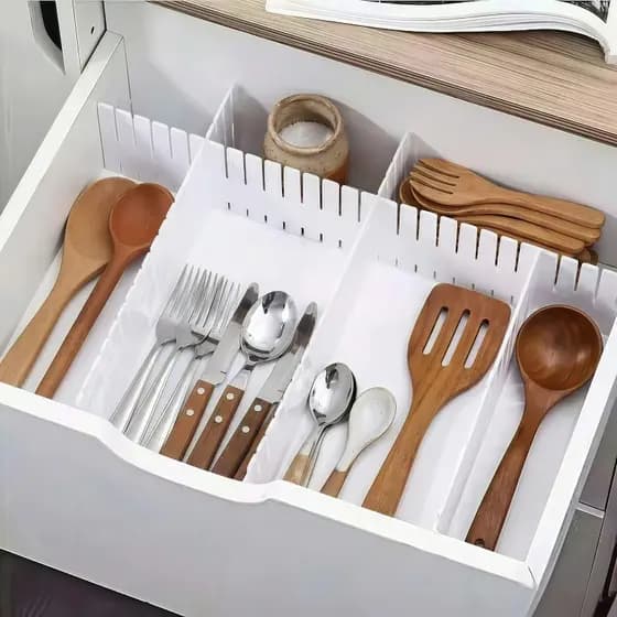 Organizador De Gaveta Extensível Divisor Porta Talheres Utensílios Cozinha Banheiro
