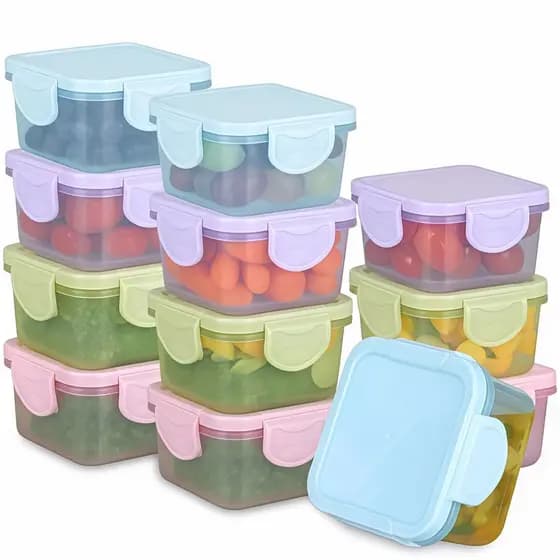 Kit Potes Mini Congelar Papinha Tampa Hermética Bebê Freezer Microondas Potinho Ventosa Silicone-60ml6