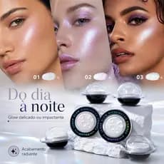 Pó De Alto Brilho Ilumina Todo O Corpo Com Placa Iluminadora