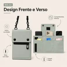 Mini bolsa multifuncional à prova d'água para telefone transversal com cartão e carteira