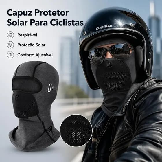 Máscara Ninja Panamá com capuz longo UPF50 + seda gelada com orifício para óculos para motociclistas