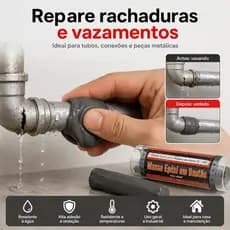 Massa Epoxi em Bastao Reparo Forte de Metal Tubulacao Vedacao Multiuso Alta Resistencia