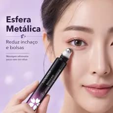 Creme para os olhos com Retinol e massagem Roll-On, clareia olheiras, elimina bolsas para os olhos