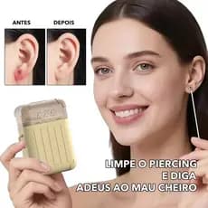 Linha de Limpeza para Orelha Feminina Fio Ultrafino para Limpar Furo de Brinco Remove Odor