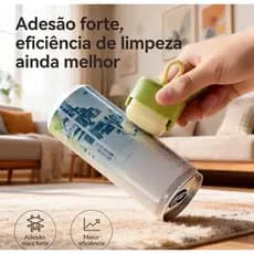Mini Rolo Removedor de Pelos Portátil Reutilizável Tira Pelos de Roupas Sofá Pet com Estojo Protetor