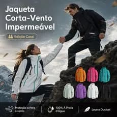 Jaqueta Corta-Vento Unissex Resistente à Água | Casaco Outdoor Leve com Múltiplos Bolsos para Casal
