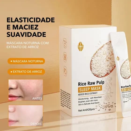 1/5/10/20pcs BIOAOUA Máscara Facial De Carne De Arroz Bruto Para Hidratação Do Sono Iluminando 4ml/pcs