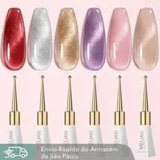 Esmalte em Gel Olho de Gato UV 10ml Efeito Holográfico Brilho Intenso para Unhas DIY Manicure Profissional Longa Duração