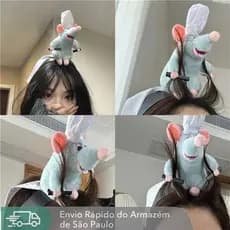 Ratatouille Hairband Novo Francês Dos Desenhos Animados Boneca De Pelúcia Aba Larga Bandana Hairpin Foto Cabeleireiro