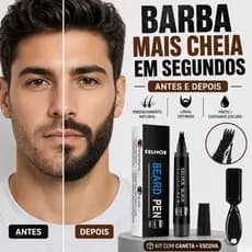 Caneta Preenchedora para Barba - Efeito Fio a Fio, Cobertura de Falhas, Lápis Delineador com Escovinha Inclusa