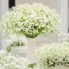 Kit 10 Galho Plantas Mosquitinhos 62cm Gypsophila Artificial Decoração Decorar Festas Branco Decoração Casamento