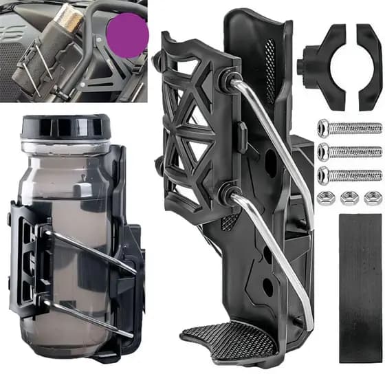 Suporte de garrafa de água para motocicleta com guidão ajustável, suporte de copo durável e universal para bicicleta