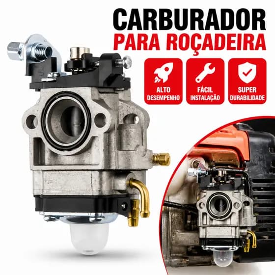 Carburador para Roçadeira 43cc 49cc 52cc 59cc Motor 2 Tempos Compatível