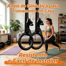 Kit Argolas de Suspensão Olímpicas Lorben Madeira para Crossfit e Ginástica