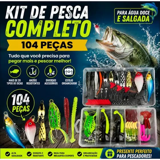 107 pcs Kit de acessórios de pesca-isca combinação de anzol-com caixa, simulação de minhoca, isca de minhoca