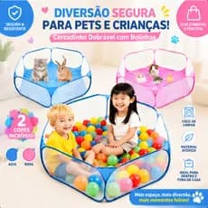 Piscina Infantil de Bolinhas Oceânica Hexagonal, Cercadinho Dobrável Impermeável para Bebe e Pets