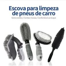 Kit 10 Peças Lavagem Automotiva Esponja + Escova de Pneu + Flanela + Aplicador de Cera + Luva Microfibra + Kit Pincel