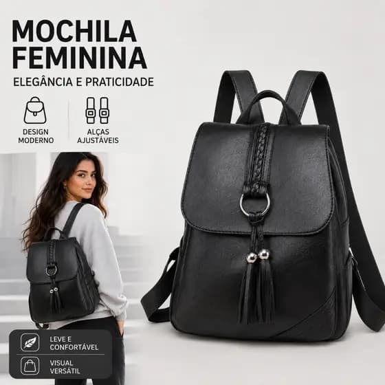Mochila Bolsa Feminina GRANDE Escolar Trabalho Viagem Couro Sintéticos Mochila Feminina reforçada