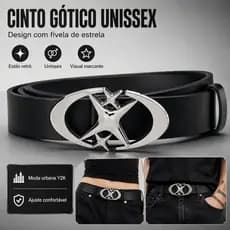 Cinto De Fivela Estrela Metálica Oval Simples E Casual Ideal Para Jeans masculino Mulheres punk hip-hop’s clássicos