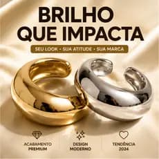 Bracelete Feminino de Luxo Chunky Kit Duplo Dourado e Prateado | Estilo Sofisticado e Moderno