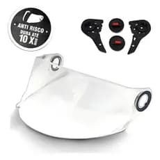 Viseira Ls2 FF358 Cristal Transparente FW3 GT Helt Strada TEX Anti Risco com Kit Reparo Completo