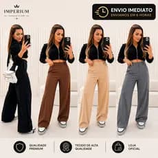 Calça Pantalona Alfaiataria Premium Com Bolso PROMOÇÃO