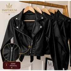 Jaqueta Couro Premium Feminina Zíper Elegante Couro Ecológico Jaquetinha Feminina Courino Jaqueta Moda Outono Inverno