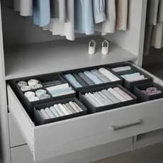 Kit 3 Organizadores De Gaveta Tecido Flexível Closet Meias